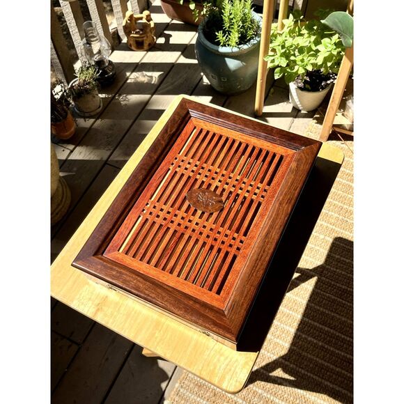 Taiwanese Tea Tray Varnished Wood - Picture 4 of 9